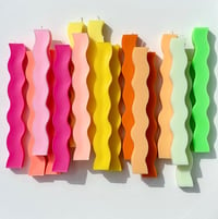 Image 1 of COLOURED WAVE PILLAR CANDLES