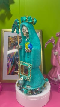 Image 3 of Turquoise Santa Muerte Statue