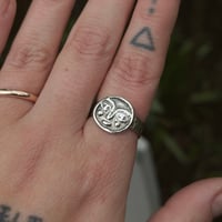 Image 1 of Silver moon face ring