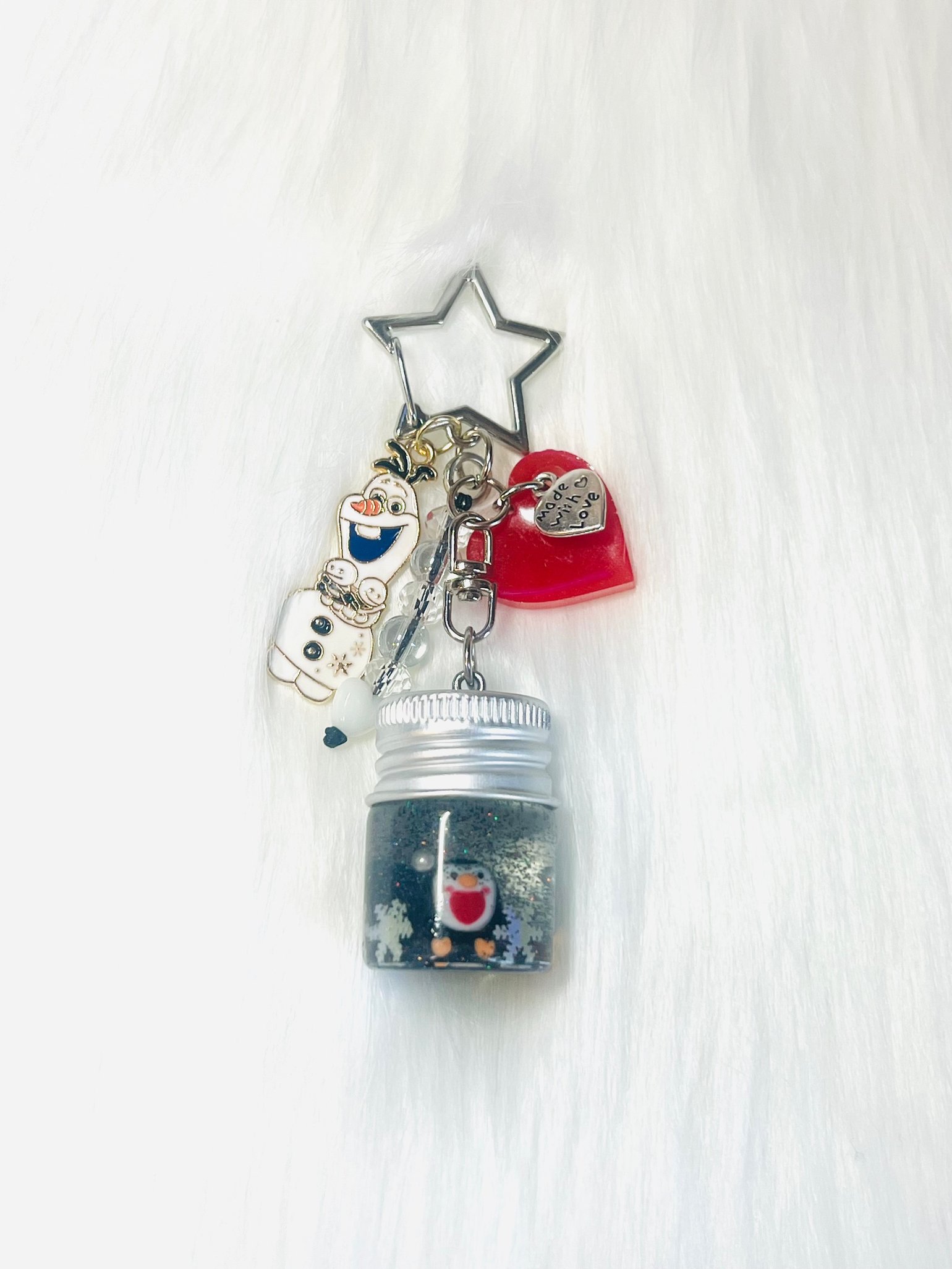 Image of Cute Olaf inspired keychain 
