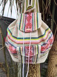 Image 1 of MALIA Mexican Baja woven fabric Backpack - cream