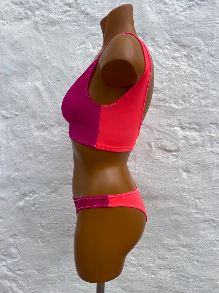 Image of Bikini brasileño Fucsia-Mandarina