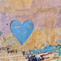 Image 3 of Mini Collage ~ Cornflower Blue Heart, Lavender, Blue & Gold ~ 4x4 Inch Mat 
