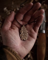 Image 1 of Oak wood leaf Pendant