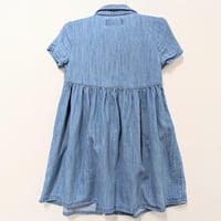 Image 2 of Toddler Girls Old Navy Blue Denim Button-Front Chambray Shirt Dress