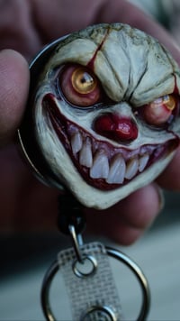 Image 14 of Handmade Pennywise Badge Reel Keychain OOAK