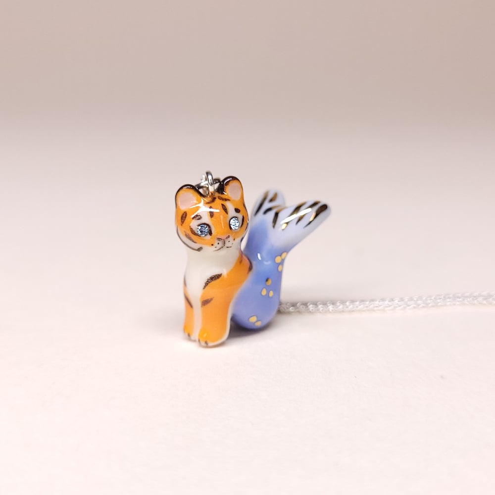 Image of Tigermaid Porcelain & Silver Silver Pendant