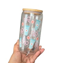 Image 1 of Turquoise Tumbler & Flowers (16oz)