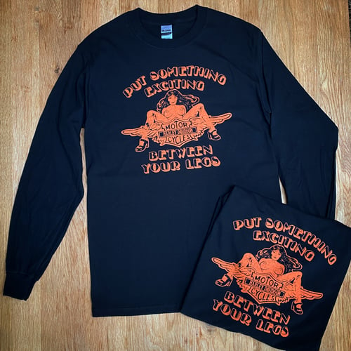 Image of 70s Era Biker Long sleeve (White or Orange print)