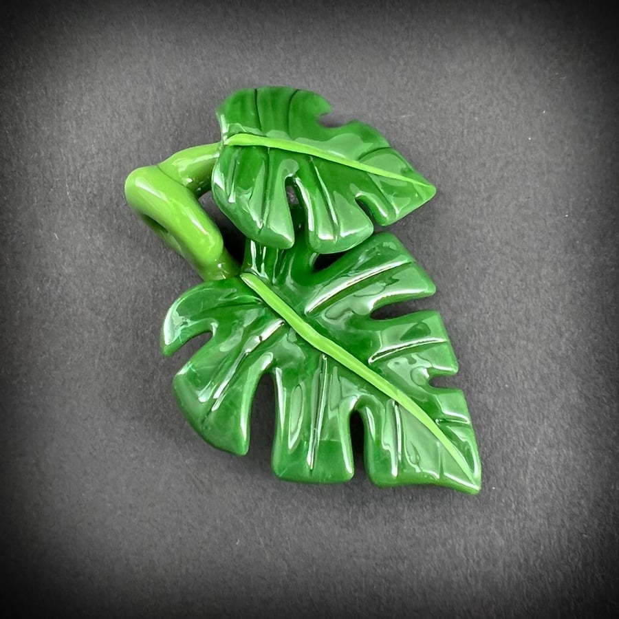 Image of Double Leaf Monstera Pendant
