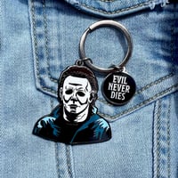 Image 3 of Evil Never Dies (Michael Myers, “Halloween”) Horror Enamel Keychain