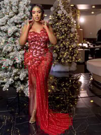 Image 1 of Fantasy mesh rhinestone gown