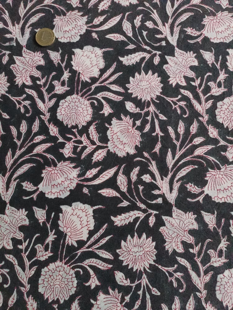 Image of Namasté fabric camélia noir 
