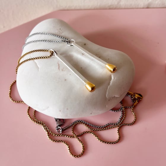 Image of Silver and Gold Matchstick Necklace
