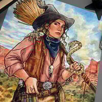 Image 2 of Cowpoke Witch Signed Watercolor Print