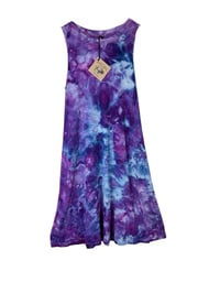 Image 2 of XS Jersey Knit Pocket Tank Dress in Purple Haze Ice Dye