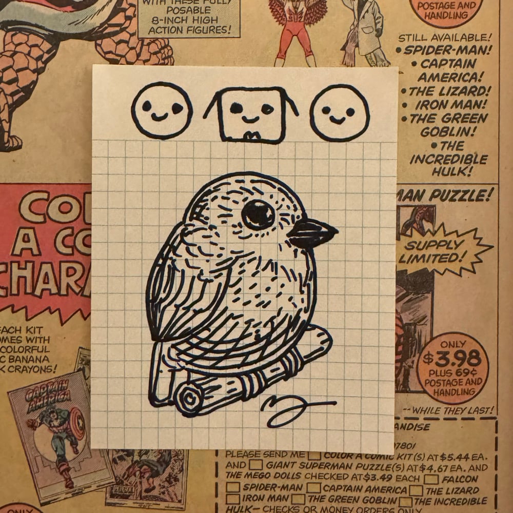 Image of Fat Bird Sharpie Sketch #125