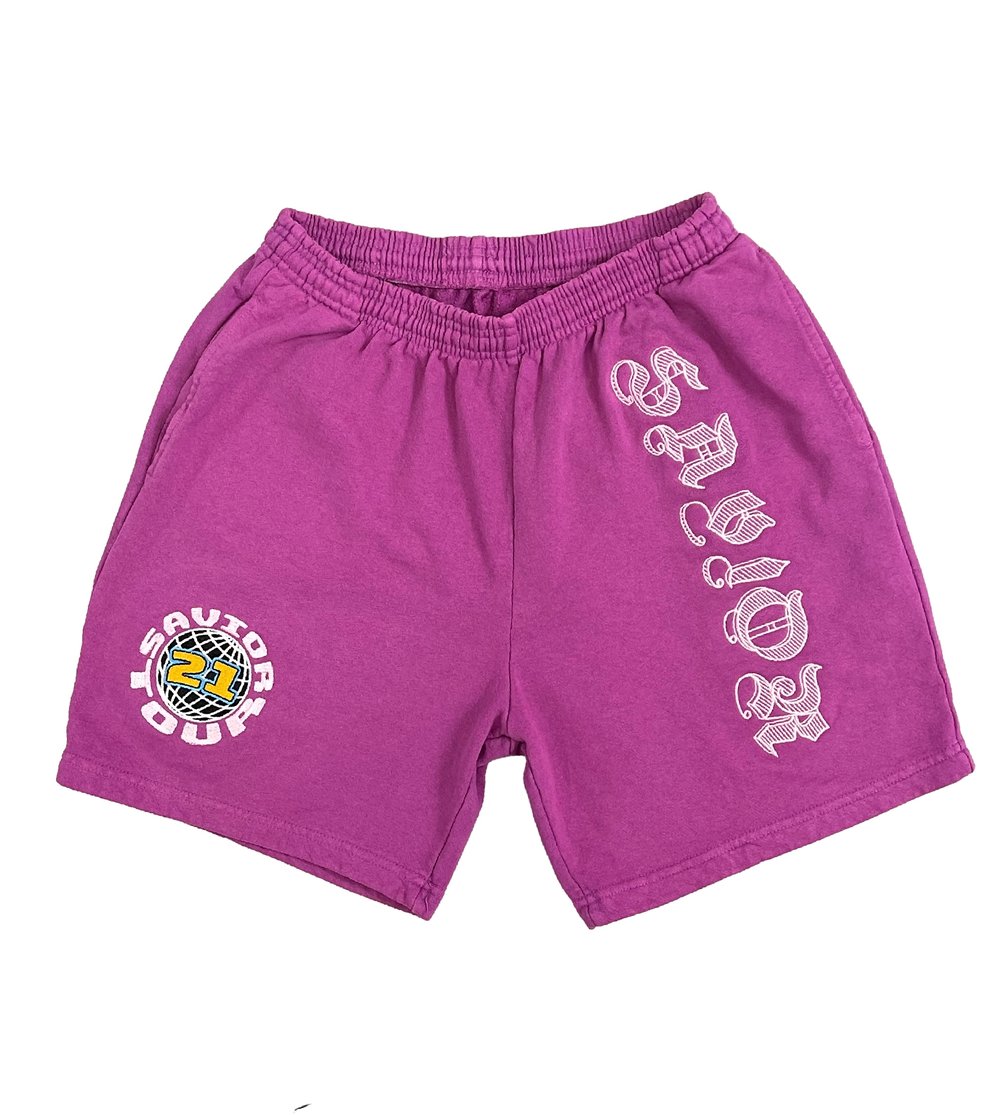 Image of Savior Sweat Shorts- Purple 