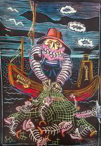 Red Herring (Embellished Linocut Ap, Twilight 