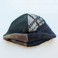 Image 4 of Shallow Fit Upcycled Reversible Beanie Brown Camo x Dark Green