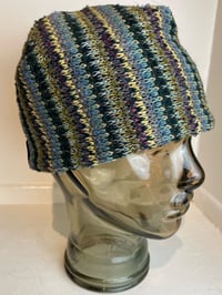 Image 3 of GREEN AND BLUE KNIT BEANIE