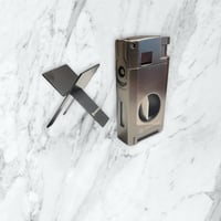 Cigar Torch ( Built in V Cut and Punch ) with Accompanying Cigar Stand 