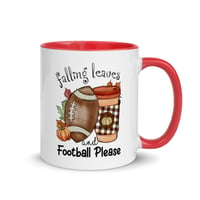 Image 4 of Falling Leaves Football Please, Mug with Color Inside