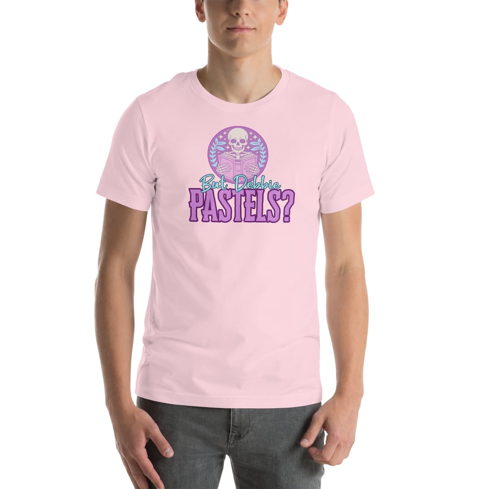 Image of Pastels skeleton reading Unisex t-shirt