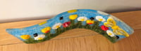Image 2 of Fused Glass Daisy, Tulip, Bee and Butterfly wave.
