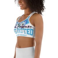 Image 4 of BOSSFITTED Baby Blue and White Born Pressure Sports Bra