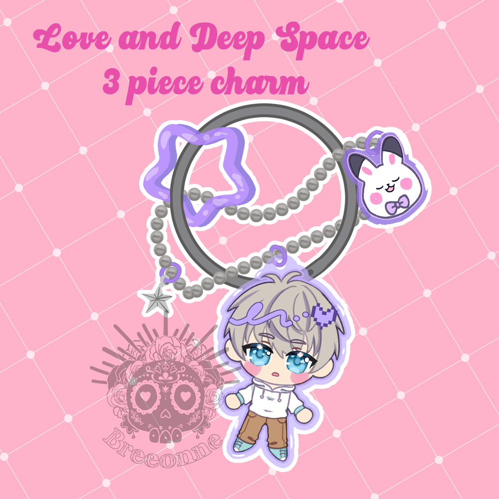 Image of 🌸 PREORDERS OPEN 🌸Love and Deepspace Chibi 3 piece Ring Charm