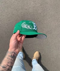 Image 1 of GREEN BOSTON RED SOX CUSTOM FITTED CAP