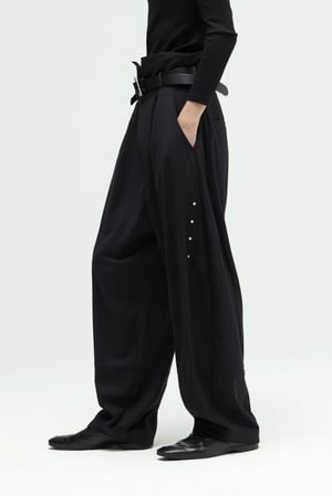 Image of EQUALNEAR - Groundline Wide Pants (Black)