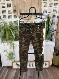 Image 1 of Camo distressed jeans 