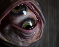 Image 7 of Custom Swappable Phone Grip for smartphones, glow in the dark double iris, reflective pupil