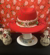 Image 2 of "Glory to God In The Highest" Hand-Burned Narrow Brim Christmas Hat