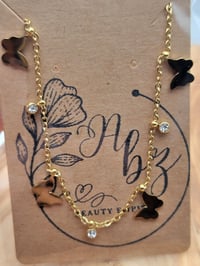Image 2 of Butterfly gold tone necklace 