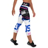 BOSSFITTED White Neon Pink and Blue Yoga Capri Leggings