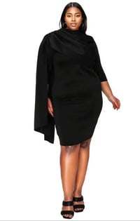 BLACK CAPE DRESS