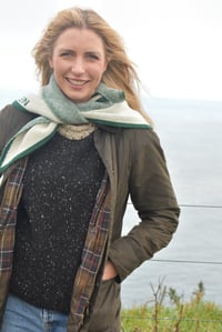 Image 3 of Bramble Green Lambswool Shawl - Made in Scotland