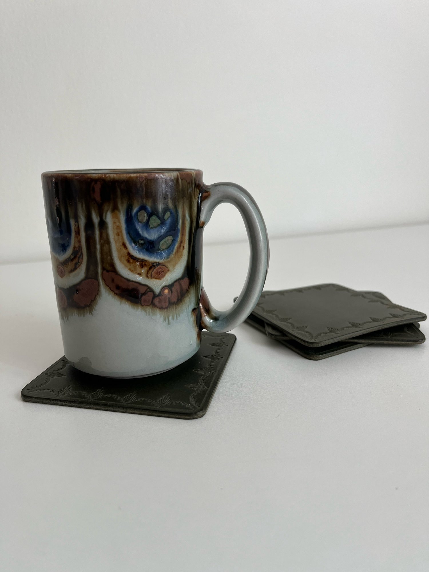 Image of Olive Stamped Coasters