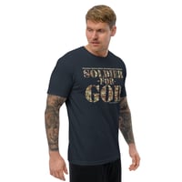 Image 13 of Soldier For God Dark Fitted Short Sleeve T-shirt