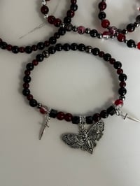 Image 7 of Deadly Damask Black and Maroon Tumbler Bracelet Stack