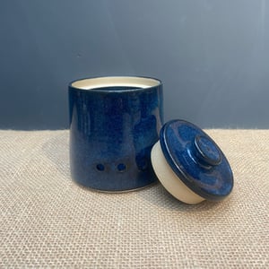 Image of Garlic Jar - Dark Blue