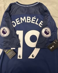Image 1 of BRAND NEW Tottenham “DEMBELE 19” 2017/18 Away Shirt + PL patches (XL) 