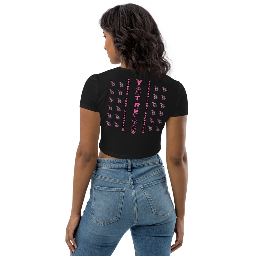 Image of YSDB Exclusive Women's Pink and Black Organic Crop Top