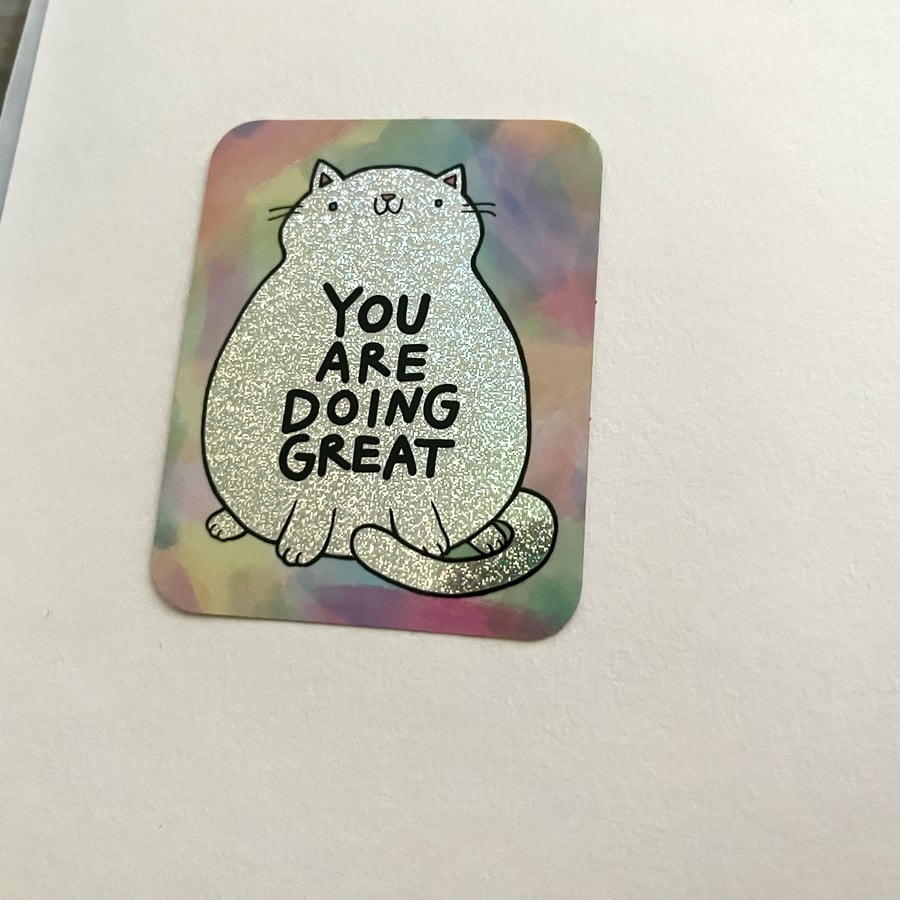 Image of YOU ARE DOING GREAT glitter holographic sticker