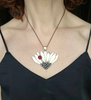 Sunflower pendant with ladybug 