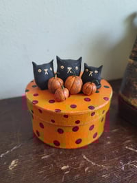 Image 2 of kitties and pumpkins trinket box 