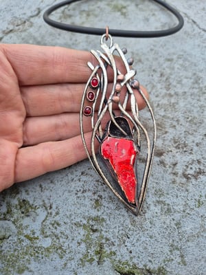 Fiery heart pendant 